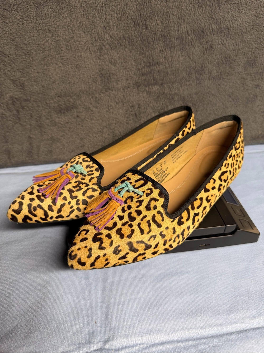 Hush Puppies Leopard Tassel Pointed Flats - Yellow & Black - Picture 3 of 11